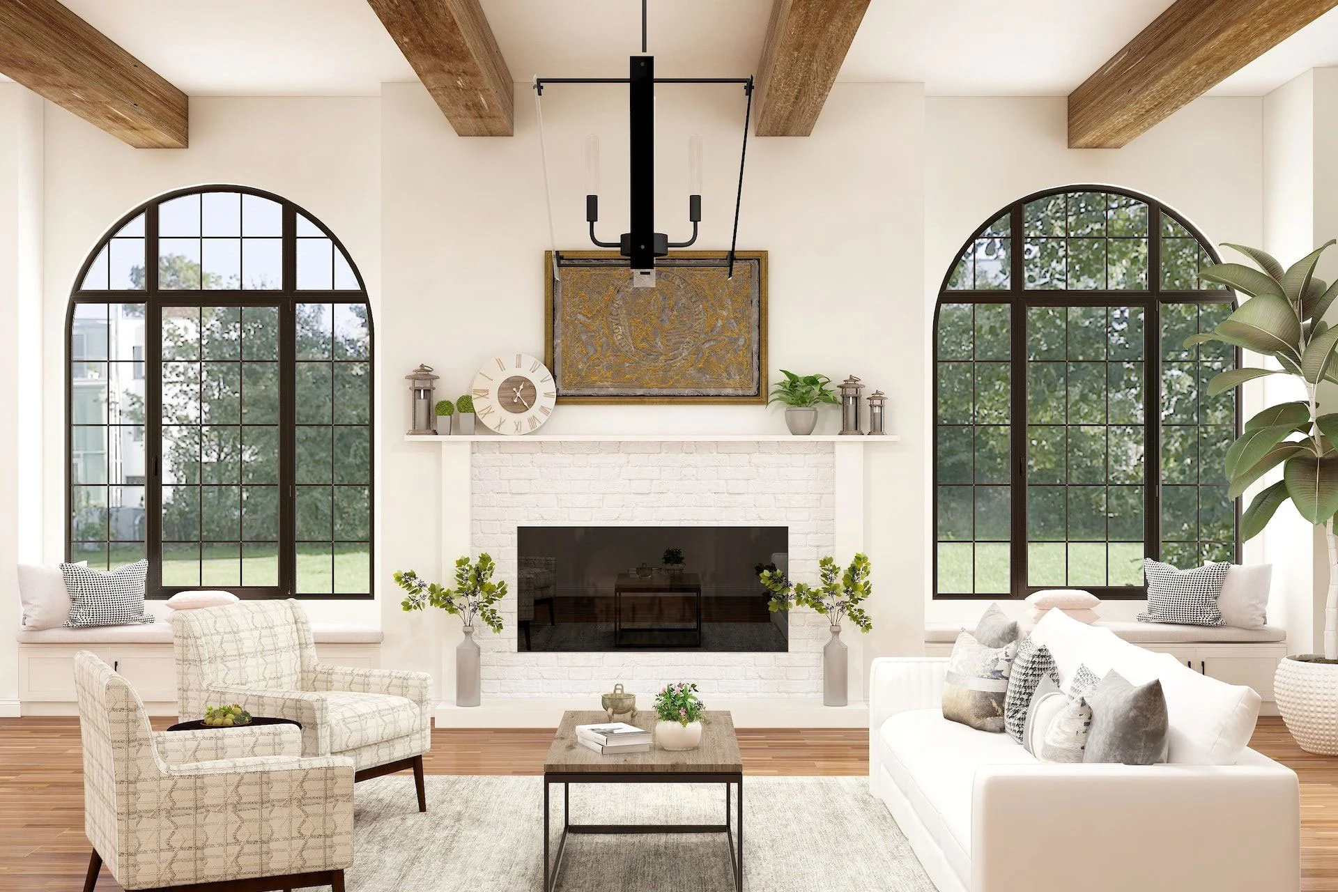 Clean interior of a home living room